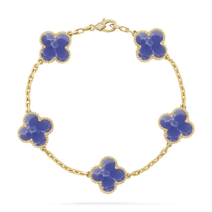 [Love's Uplift]CLOVER 5 MOTIF BLUE VEINS BRACELET COLLECTION