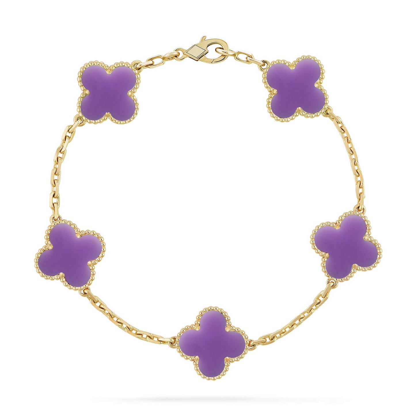 [Love's Uplift]CLOVER 5 MOTIF LIGHT PURPLE BRACELET COLLECTION