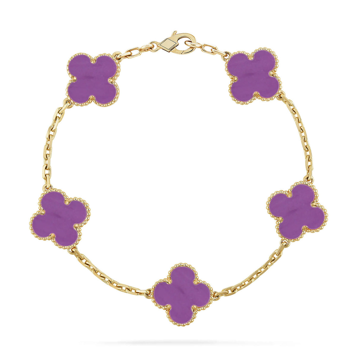 [Love's Uplift] CLOVER 5 MOTIF VIOLET BRACELET COLLECTION