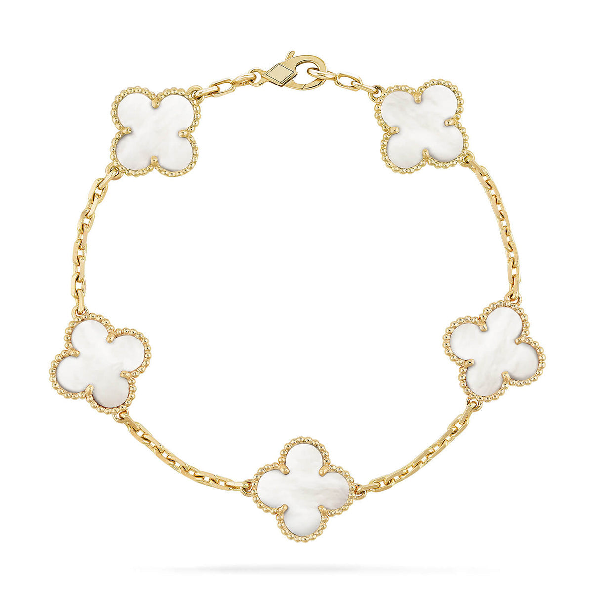 [Love's Uplift]CLOVER WHITE PEARL MOP 5 MOTIF BRACELET COLLECTION