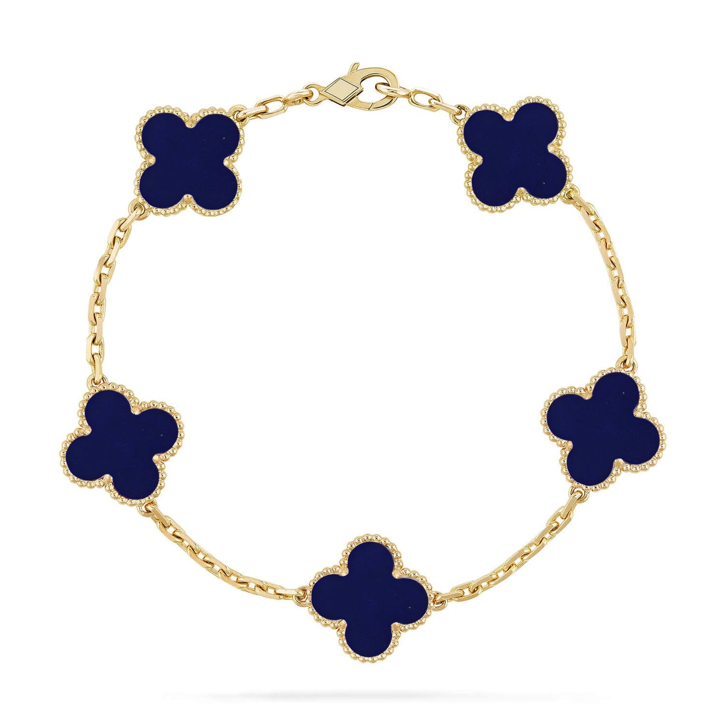 [Love's Uplift]CLOVER 5 MOTIF LAPIS LAZULI BRACELET COLLECTION