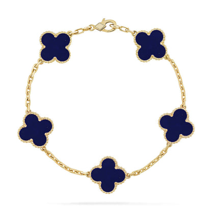 [Love's Uplift]CLOVER 5 MOTIF LAPIS LAZULI BRACELET COLLECTION