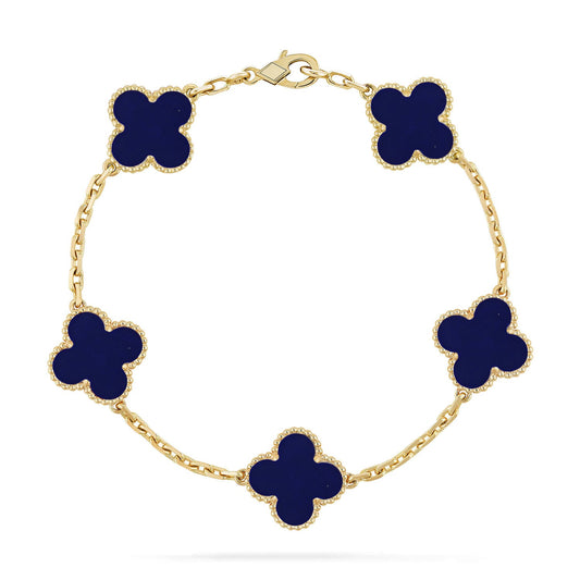 [Love's Uplift]CLOVER 5 MOTIF LAPIS LAZULI BRACELET COLLECTION
