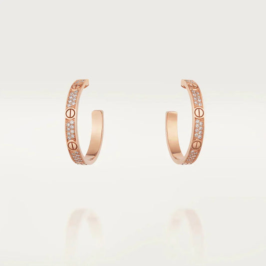 [Love's Uplift]LOVE EARRINGS 3.6MM DIAMOND PAVED