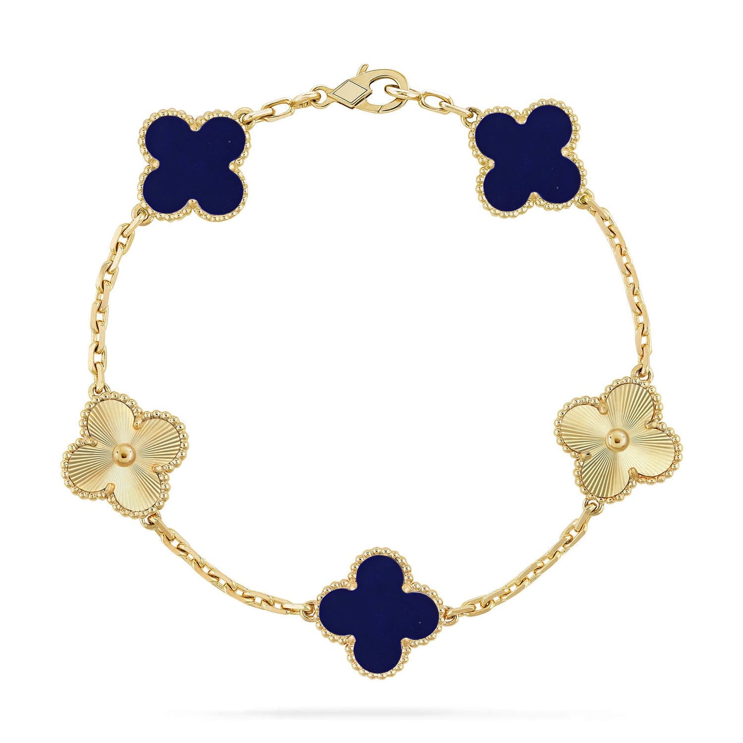 [Love's Uplift]CLOVER 5 MOTIF LAPIS LAZULI BRACELET COLLECTION