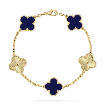 [Love's Uplift]CLOVER 5 MOTIF LAPIS LAZULI BRACELET COLLECTION