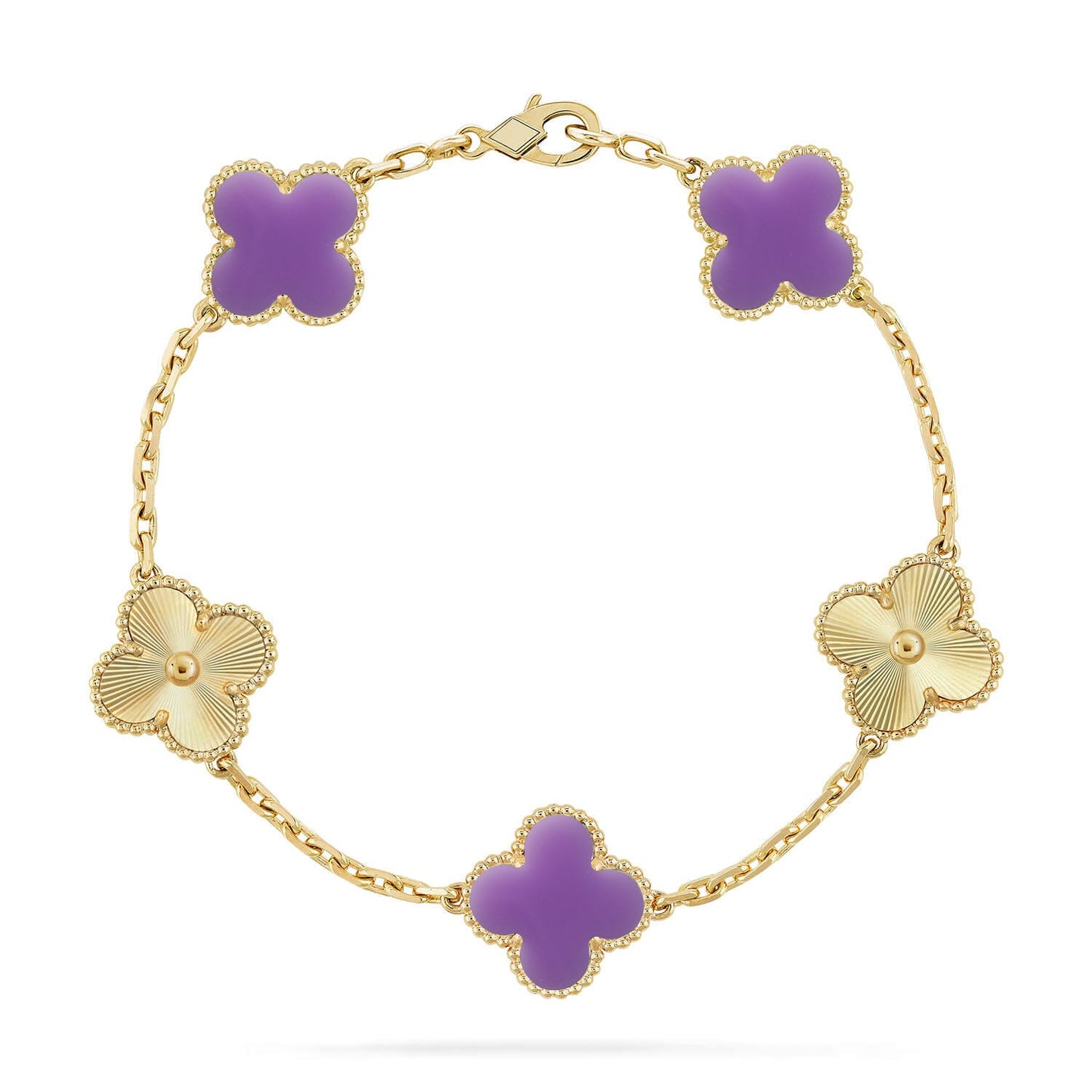 [Love's Uplift]CLOVER 5 MOTIF LIGHT PURPLE BRACELET COLLECTION