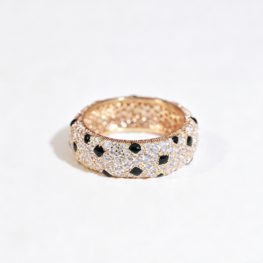 [Love's Uplift]PANTHERE SPOTTED FULL DIAMOND RING
