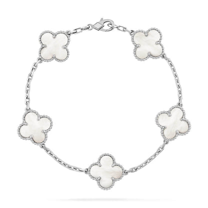 [Love's Uplift]CLOVER SILVER MOP 5 MOTIF BRACELET