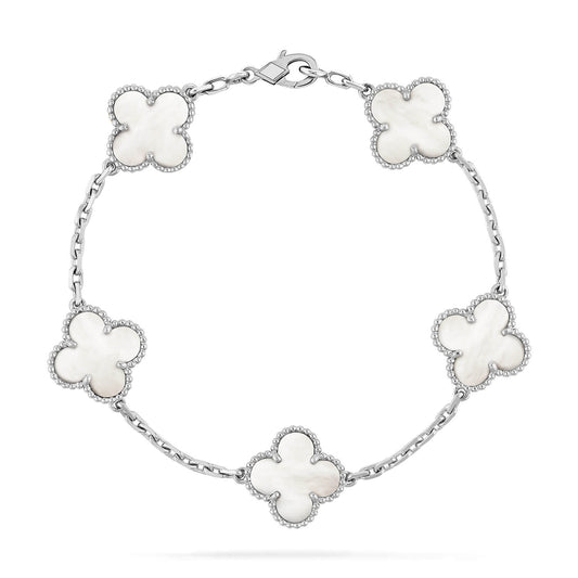 [Love's Uplift]CLOVER SILVER MOP 5 MOTIF BRACELET