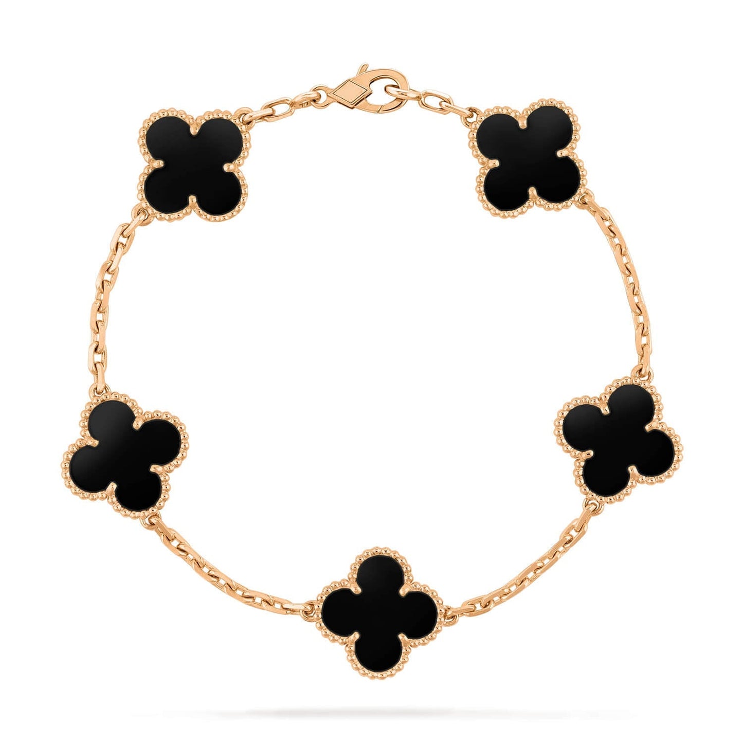 [Love's Uplift]CLOVER  5 MOTIFS BLACK ONYX BRACELET