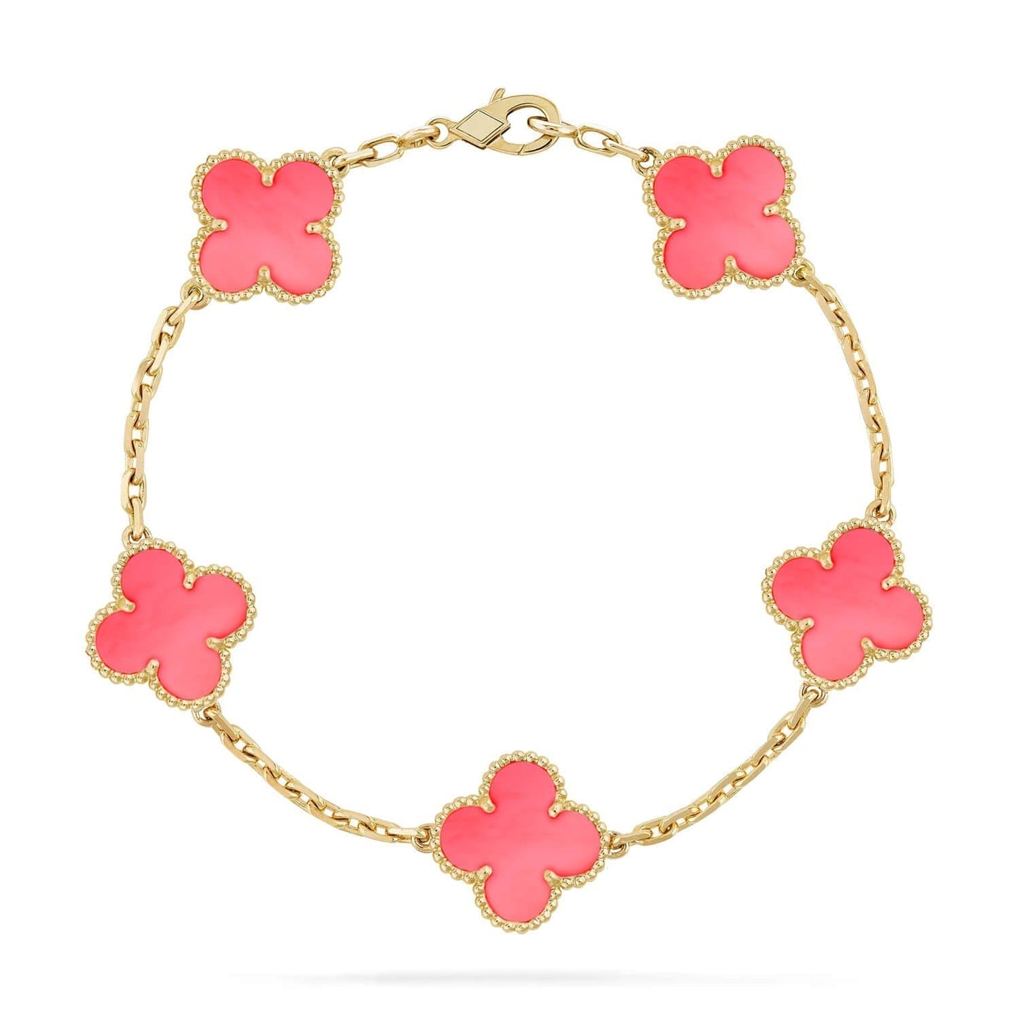 [Love's Uplift]CLOVER 5 PINK MOP BRACELET