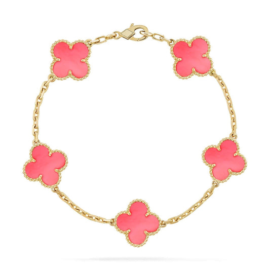 [Love's Uplift]CLOVER 5 PINK MOP BRACELET