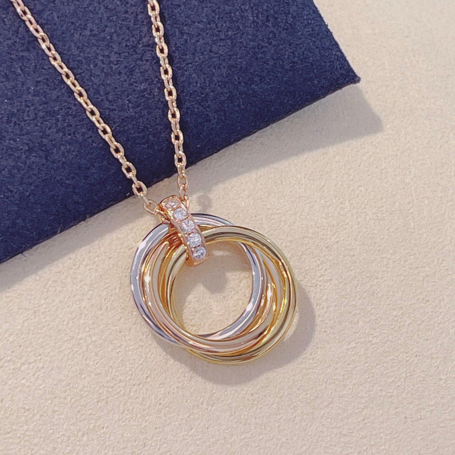 [Love's Uplift]TRINITY NECKLACE GOLD  DIAMONDS