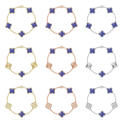 [Love's Uplift]CLOVER 5 MOTIF BLUE VEINS BRACELET COLLECTION