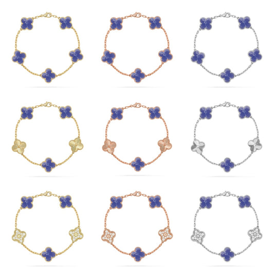 [Love's Uplift]CLOVER 5 MOTIF BLUE VEINS BRACELET COLLECTION