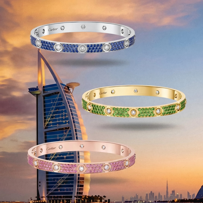 [Love's Uplift]2026 PAVE GEMSTONE LOVE BRACELET 6.1MM 10 DIAMONDS