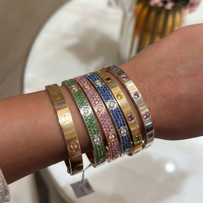 [Love's Uplift]2026 PAVE GEMSTONE LOVE BRACELET 6.1MM 10 DIAMONDS