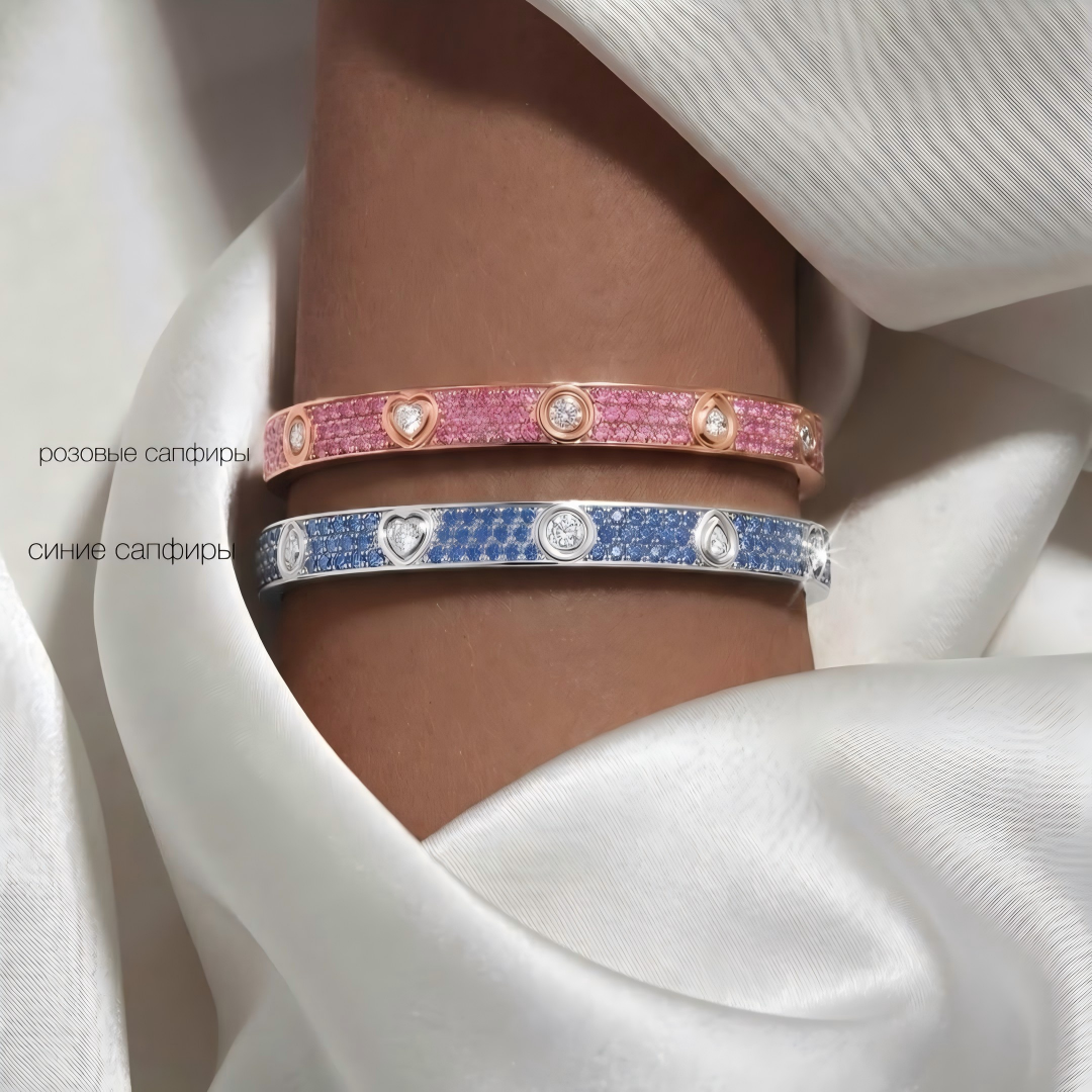 [Love's Uplift]2026 PAVE GEMSTONE LOVE BRACELET 6.1MM 10 DIAMONDS