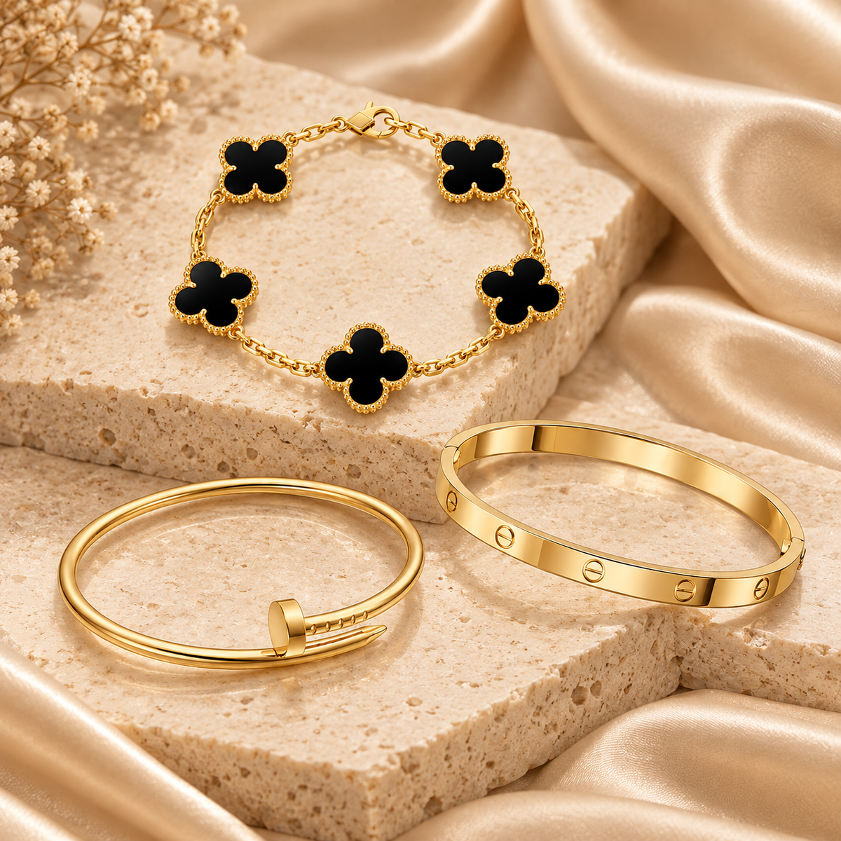 [Love's Uplift]Clover & Juste & Lover  Bracelet Stack Set