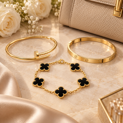 [Love's Uplift]Clover & Juste & Lover  Bracelet Stack Set