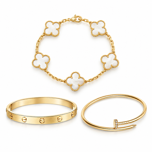 [Love's Uplift]Clover & Lover & Juste Bracelet Stack Set