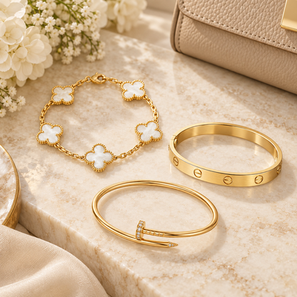 [Love's Uplift]Clover & Lover & Juste Bracelet Stack Set