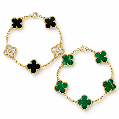 [Love's Uplift]Clover 5 Motifs  Duo Bracelet Stack Set