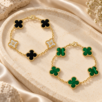 [Love's Uplift]Clover 5 Motifs  Duo Bracelet Stack Set