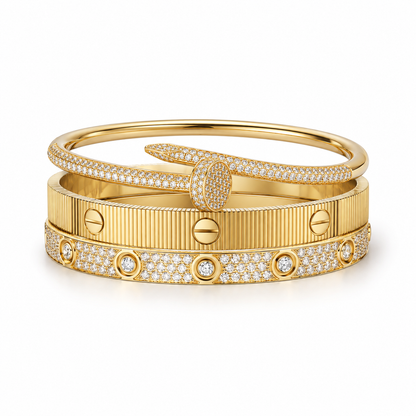 [Love's Uplift]Love & Juste Statement Bracelet Trio Stack Set