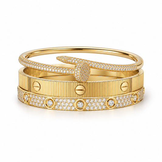 [Love's Uplift]Love & Juste Statement Bracelet Trio Stack Set