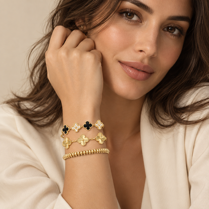 [Love's Uplift]Clover & Clash Bracelet 3-Piece Stack set