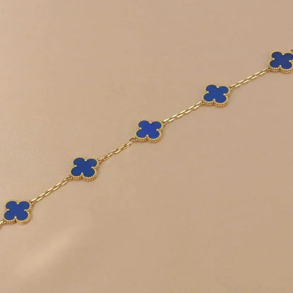 [Love's Uplift] CLOVER 5 MOTIF BLUE AGATE BRACELET COLLECTION