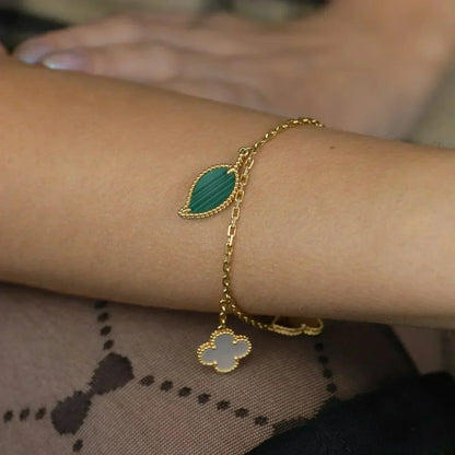 [Love's Uplift]LUCKY SPRING 5 MOTIF GOLD BRACELET