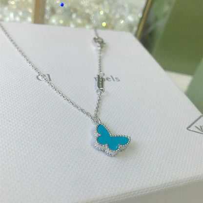 [Love's Uplift]BUTTERFLY TURQUOISE BUTTERFLY BRACELET SILVER