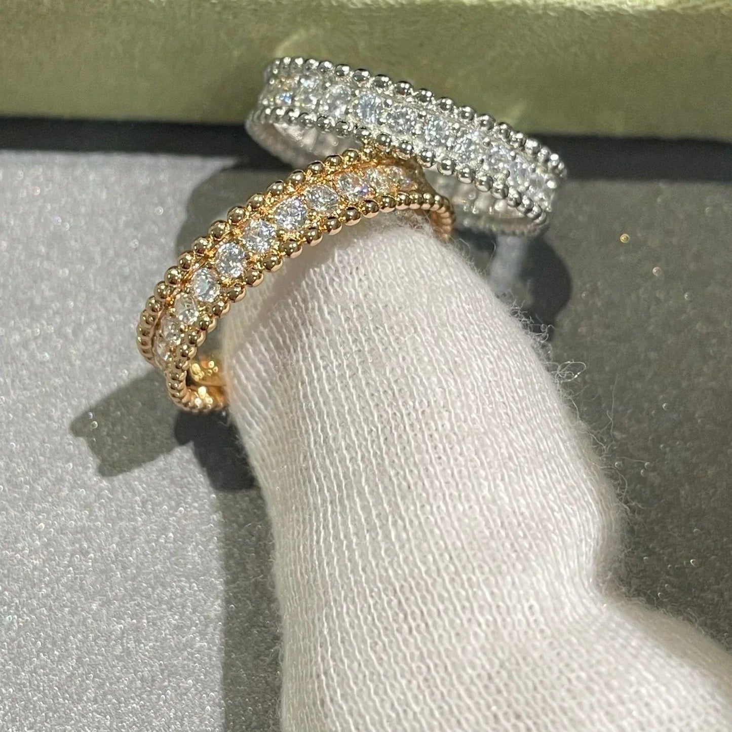 [Love's Uplift]PERLEE DIAMOND SILVER RING