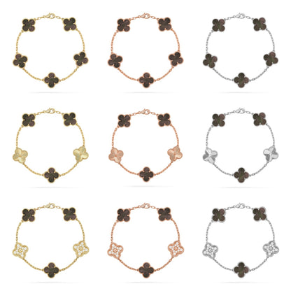 [Love's Uplift] CLOVER 5 MOTIF GRAY MOP BRACELET COLLECTION