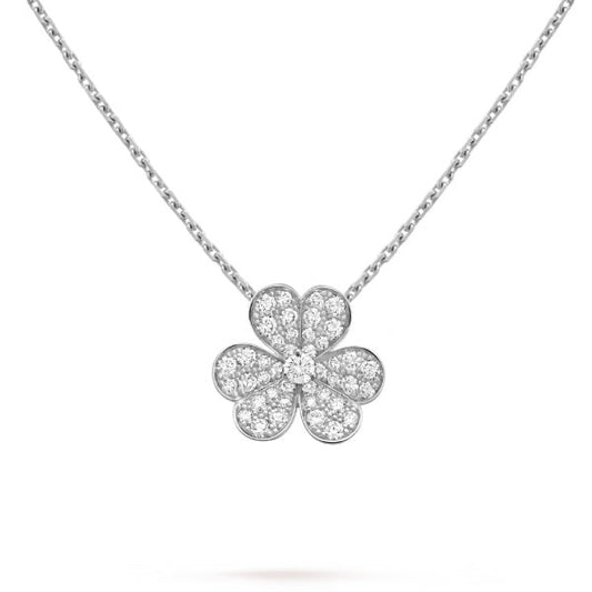 [Love's Uplift]CLOVER DIAMOND NECKLACE SILVER
