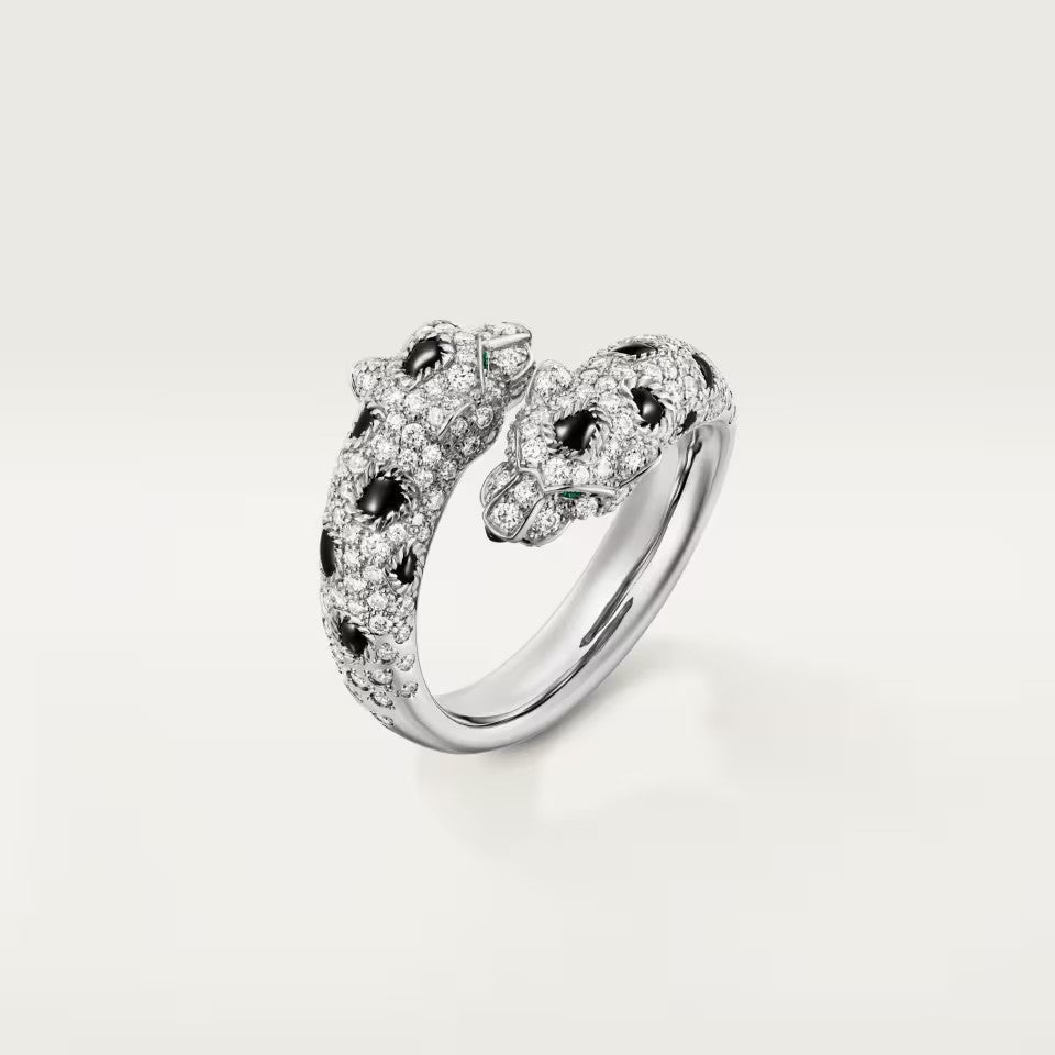 [Love's Uplift]PANTHERE DOUBLE HEADED FULL DIAMOND  RING