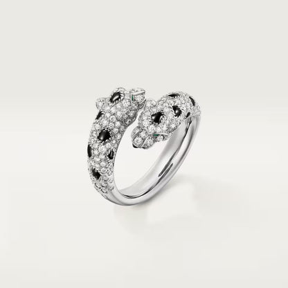 [Love's Uplift]PANTHERE DOUBLE HEADED FULL DIAMOND  RING