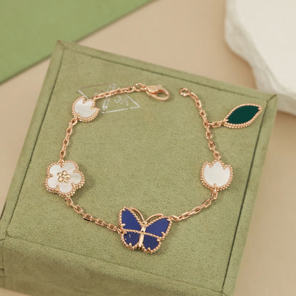 [Love's Uplift]LUCKY SPRING BUTTERFLY 5 MOTIF BRACELET