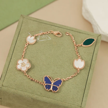 [Love's Uplift]LUCKY SPRING BUTTERFLY 5 MOTIF BRACELET
