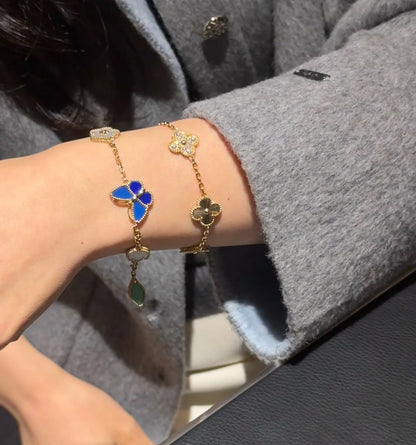[Love's Uplift]LUCKY SPRING BUTTERFLY 5 MOTIF BRACELET