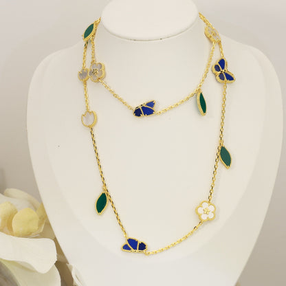 [Love's Uplift]LUCKY SPRING BUTTERFLY 15 FLOWER NECKLACE
