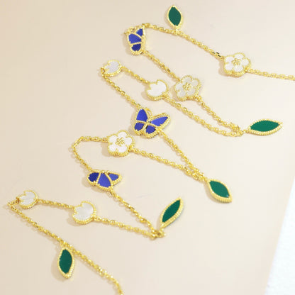 [Love's Uplift]LUCKY SPRING BUTTERFLY 15 FLOWER NECKLACE