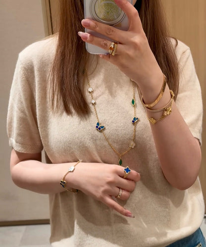 [Love's Uplift]LUCKY SPRING BUTTERFLY 15 FLOWER NECKLACE