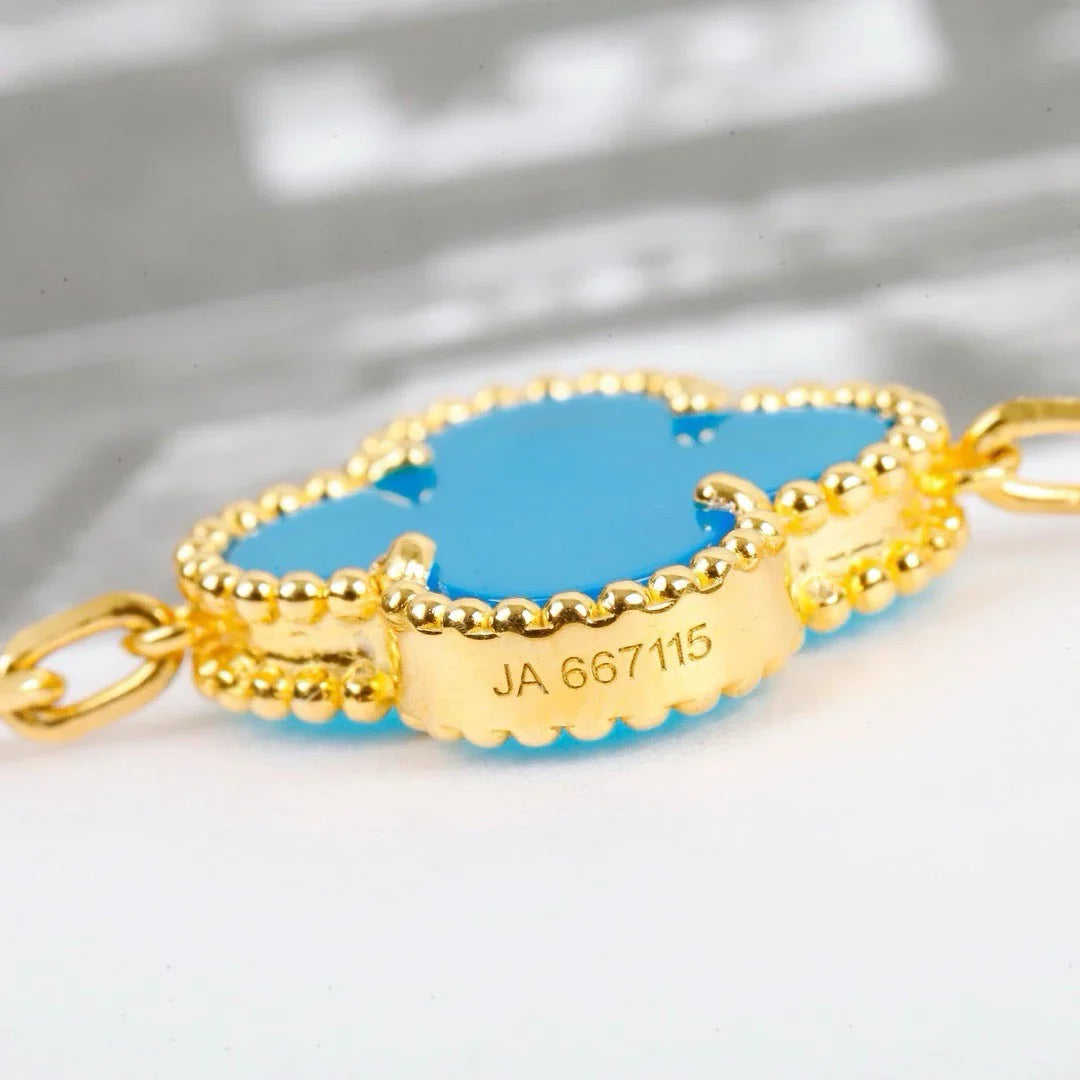 [Love's Uplift] CLOVER 5 MOTIF TURQUOISE BRACELET COLLECTION
