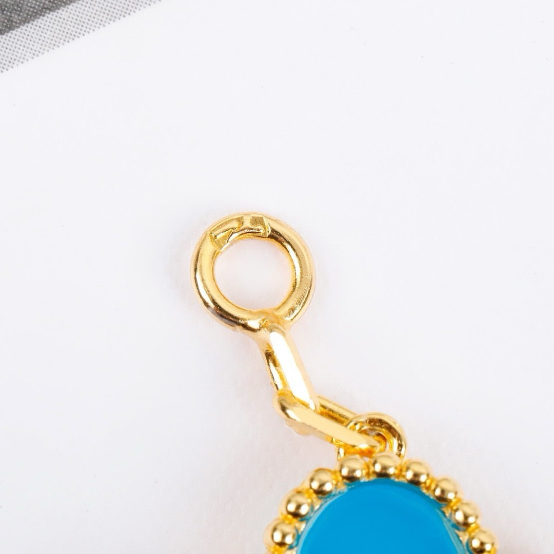 [Love's Uplift]CLOVER 5 MOTIFS TURQUOISE BRACELET