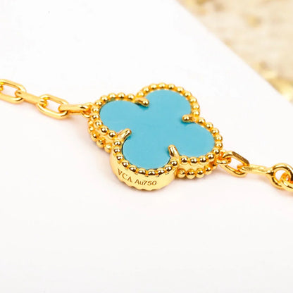 [Love's Uplift] CLOVER 5 MOTIF TURQUOISE BRACELET COLLECTION
