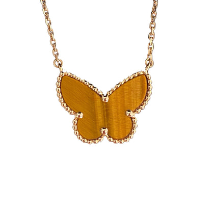 [Love's Uplift] TIGER__ EYE BUTTERFLY NECKLACE